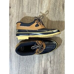 Vintage Sporto Duck Rain Boots‎ Women's Size 6 Navy Tan Thermolite Coastal Prep